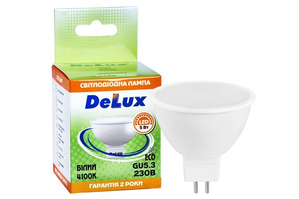 Лампа LED DELUX JСDR 230V 5Вт 4100К GU5.3 (90001293)