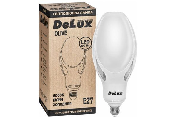 Лампа LED DELUX OLIVE 60W 6000К 230 V E27 (90011620)