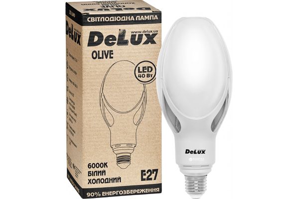 Лампа LED DELUX OLIVE 40W 6000К 230 V E27 (90011618)