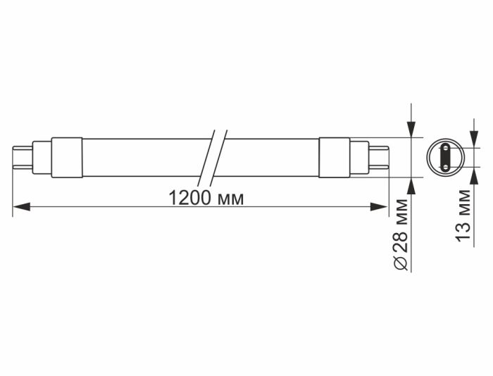 Лампа LED VIDEX T8b 18W 1.2M 4100K матова 220V VL-T8b-18124 (VL-T8b-18124)