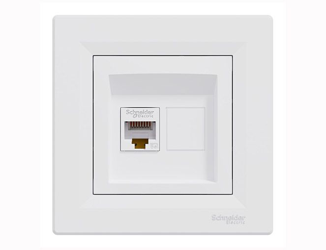 Розетка комп'ютерна RJ45 кaт 5e 125 МГц не екран. EPH4300121 ASFORA білий Schneider Electric (EPH4300121)