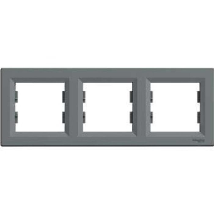 Рамка 3-місна гор. EPH5800362 ASFORA сталь Schneider Electric (EPH5800362)