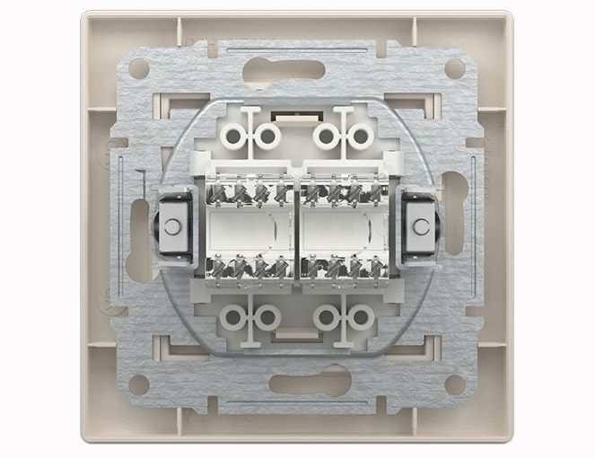 Розетка комп'ютерна 2-я RJ45 кaт 5e 125 МГц не екран. EPH4400123 ASFORA крем Schneider Electric (EPH4400123)