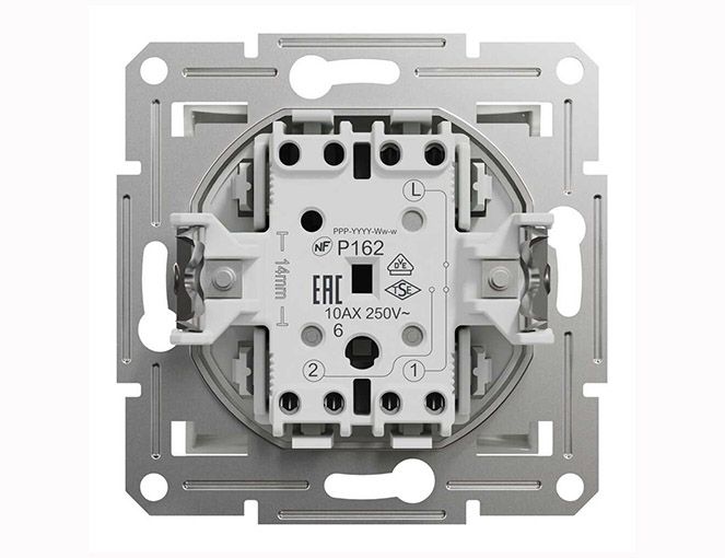 Механізм вимикача 1 кл. прохідного EPH0470121 ASFORA білий Schneider Electric (EPH0470121)