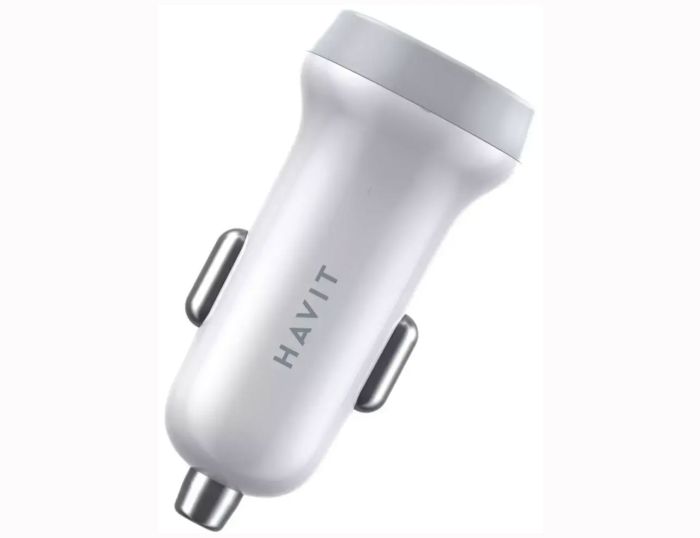 Автомобільний зарядний пристрій HAVIT HV-CC2008 2USB DC12-24V White (26874)