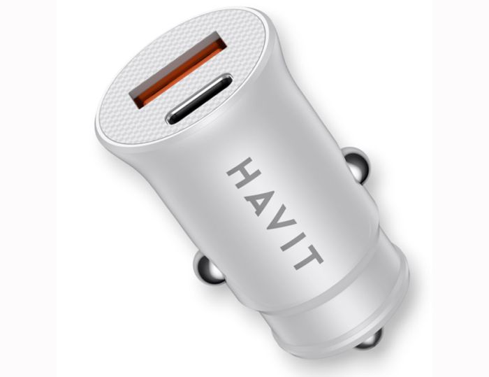 Автомобільний зарядний пристрій HAVIT HV-CC2022 20W USB+USB-C White (27594)