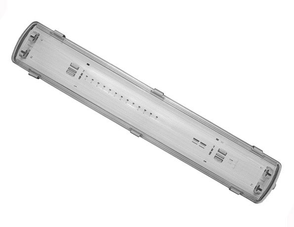 Корпус світильника Ecostrum (2*600) IP65 GL під LED лампи (БЕЗ ЛАМП) (LED IP 65 GL 2x600 TB)