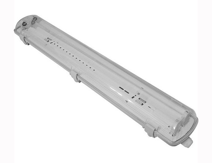 Корпус світильника Ecostrum (2*600) IP65 GL під LED лампи (БЕЗ ЛАМП) (LED IP 65 GL 2x600 TB)