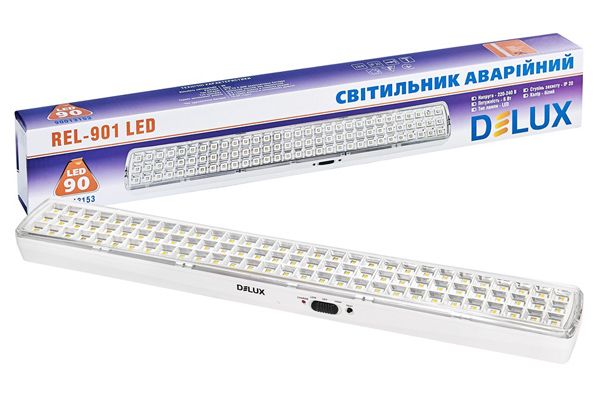 Світильник аварійний DELUX REL-901 LED 6Вт, 2Ah, 90LED (90013153)