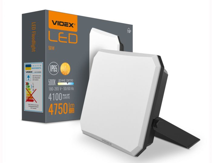 Прожектор LED VIDEX 50W 5000K 220V Black (VLE-F3-0505) (VLE-F3-0505B)