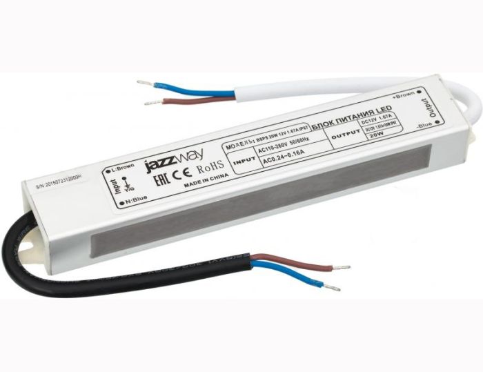 Блок живлення JAZZway 20W, 12V, 1.67A, IP67 (3329242А)