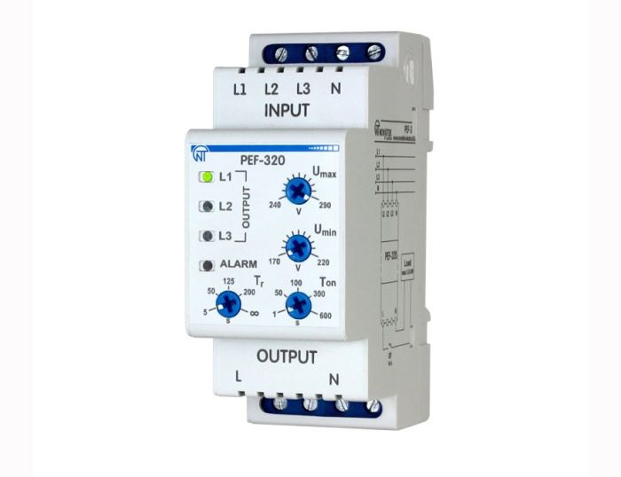 Універсальний автоматичний електронний перемикач фаз ПЕФ-320 (Standart) (NTPEF3200)
